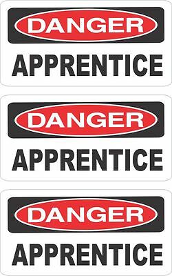 3 Danger Apprentice Helmet/hard Hat/toolbox/lunch Box Sticker Hs-139