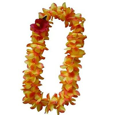 Six Hawaiian Silk Flower Lei Luau Party Hula Wedding Graduation Qty 6 Leis